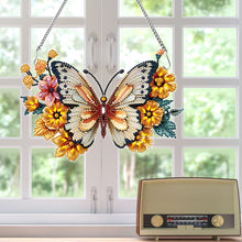 Load image into Gallery viewer, Acrylic Special Shape Butterfly Diamond Painting Hanging Pendant for Art Crafts