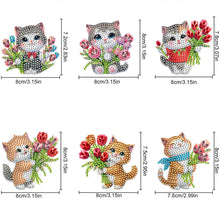Load image into Gallery viewer, Flower Cats Special Shape Diamond Painting Fridge Magnet for DIY Art Crafts