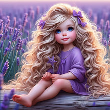 Load image into Gallery viewer, Diamond Painting - Full Round - lavender child (30*30CM)