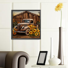 Load image into Gallery viewer, Diamond Painting - Full Round - sunflower vintage car (40*40CM)