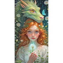 Load image into Gallery viewer, Diamond Painting - Full Round - dragon and girl (40*75CM)
