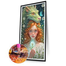 Load image into Gallery viewer, Diamond Painting - Full Round - dragon and girl (40*75CM)