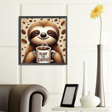 Load image into Gallery viewer, Diamond Painting - Full Round - Sloth drinking coffee (40*40CM)