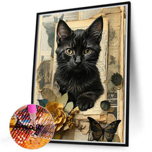 Load image into Gallery viewer, Diamond Painting - Full Round - Retro diary of kitten (40*50CM)