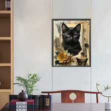 Load image into Gallery viewer, Diamond Painting - Full Round - Retro diary of kitten (40*50CM)