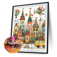 Load image into Gallery viewer, Diamond Painting - Full Round - Hot air balloon plane and street landscape (40*50CM)