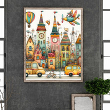 Load image into Gallery viewer, Diamond Painting - Full Round - Hot air balloon plane and street landscape (40*50CM)
