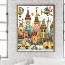 Load image into Gallery viewer, Diamond Painting - Full Round - Hot air balloon plane and street landscape (40*50CM)