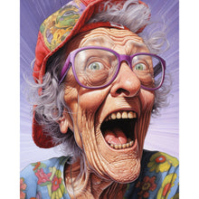 Load image into Gallery viewer, AB Diamond Painting - Full Round - laughing old lady (40*50CM)
