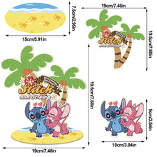 Load image into Gallery viewer, Wooden Cartoon Stitch and Angel Diamond Painting Tabletop Ornaments Kit