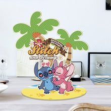 Load image into Gallery viewer, Wooden Cartoon Stitch and Angel Diamond Painting Tabletop Ornaments Kit
