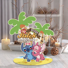 Load image into Gallery viewer, Wooden Cartoon Stitch and Angel Diamond Painting Tabletop Ornaments Kit