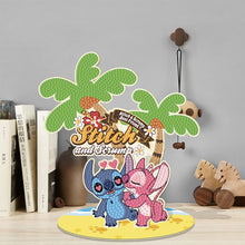 Load image into Gallery viewer, Wooden Cartoon Stitch and Angel Diamond Painting Tabletop Ornaments Kit