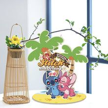 Load image into Gallery viewer, Wooden Cartoon Stitch and Angel Diamond Painting Tabletop Ornaments Kit