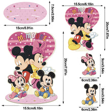 Load image into Gallery viewer, Wooden Cartoon Mickey and Minnie Diamond Painting Tabletop Ornaments Kit