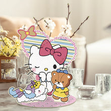 Load image into Gallery viewer, Wooden Cartoon Hello Kitty Diamond Painting Tabletop Ornament Kit for Home Decor