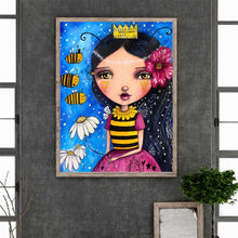Load image into Gallery viewer, Diamond Painting - Full Round - Bee and big-eyed doll girl (30*40CM)