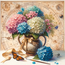 Load image into Gallery viewer, Diamond Painting - Full Round - map hydrangeas (30*30CM)