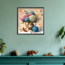 Load image into Gallery viewer, Diamond Painting - Full Round - map hydrangeas (30*30CM)