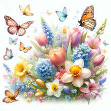 Load image into Gallery viewer, Diamond Painting - Full Round - butterfly flower grass (30*30CM)