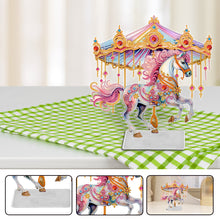 Load image into Gallery viewer, Acrylic Special Shape Carousel Diamond Painting Desktop Ornament for Table Decor