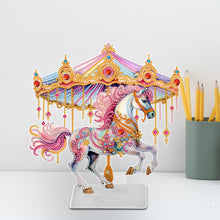 Load image into Gallery viewer, Acrylic Special Shape Carousel Diamond Painting Desktop Ornament for Table Decor
