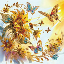 Load image into Gallery viewer, Diamond Painting - Partial Special Shaped - butterfly bee sunflower (30*30CM)