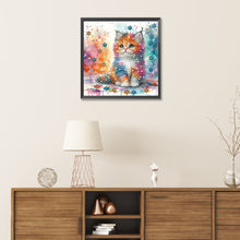 Load image into Gallery viewer, Diamond Painting - Partial Special Shaped - four color cat (30*30CM)