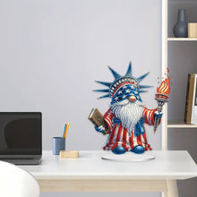 Load image into Gallery viewer, PVC Round Special Shaped Independence Day Desktop Diamond Art Kits Bedroom Decor