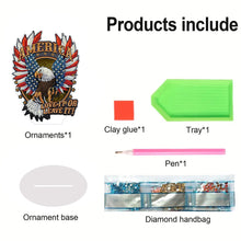 Load image into Gallery viewer, PVC Round Special Shaped Independence Day Desktop Diamond Art Kits Bedroom Decor