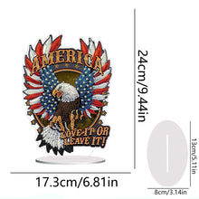 Load image into Gallery viewer, PVC Round Special Shaped Independence Day Desktop Diamond Art Kits Bedroom Decor