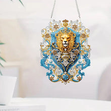 Load image into Gallery viewer, Acrylic Golden Lion 5D DIY Diamond Painting Dots Pendant for Garden Window Decor