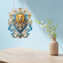 Load image into Gallery viewer, Acrylic Golden Lion 5D DIY Diamond Painting Dots Pendant for Garden Window Decor