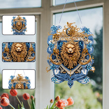 Load image into Gallery viewer, Acrylic Lion Head 5D DIY Diamond Painting Dots Pendant for Garden Window Decor
