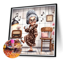 Load image into Gallery viewer, Diamond Painting - Full Round - dancing little old lady (40*40CM)
