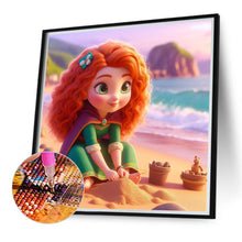 Load image into Gallery viewer, Diamond Painting - Full Round - Princess Merida on the beach (40*40CM)