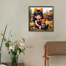 Load image into Gallery viewer, Diamond Painting - Full Round - cute pet girl (30*30CM)