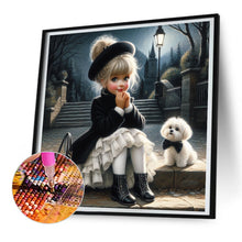 Load image into Gallery viewer, Diamond Painting - Full Round - cute pet girl (30*30CM)