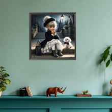 Load image into Gallery viewer, Diamond Painting - Full Round - cute pet girl (30*30CM)