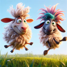 Load image into Gallery viewer, Diamond Painting - Full Round - funny lamb (30*30CM)