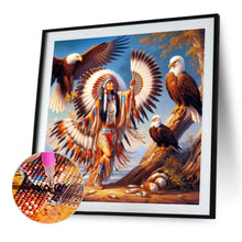 Load image into Gallery viewer, Diamond Painting - Full Square - Indian and eagle (40*40CM)