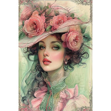 Load image into Gallery viewer, AB Diamond Painting - Full Round - flower hat girl (40*60CM)