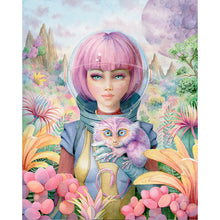 Load image into Gallery viewer, AB Diamond Painting - Full Round - Mysterious alien girl (40*50CM)