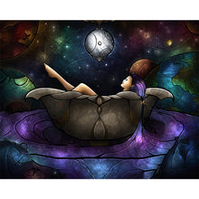 Load image into Gallery viewer, AB Diamond Painting - Full Round - girl under the moon (50*40CM)