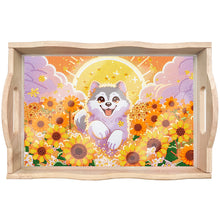 Load image into Gallery viewer, Wooden Cat 5D DIY Diamond Painting Serving Tray Diamond Painting Tray Handicraft