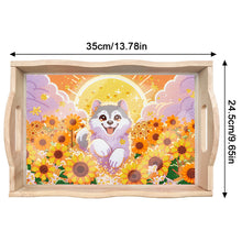 Load image into Gallery viewer, Wooden Cat 5D DIY Diamond Painting Serving Tray Diamond Painting Tray Handicraft