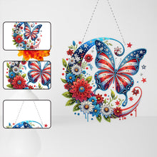 Load image into Gallery viewer, Double Sided Acrylic Flower Butterfly Diamond Painting Decor Diamond Art Pendant