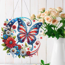Load image into Gallery viewer, Double Sided Acrylic Flower Butterfly Diamond Painting Decor Diamond Art Pendant