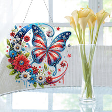 Load image into Gallery viewer, Double Sided Acrylic Flower Butterfly Diamond Painting Decor Diamond Art Pendant