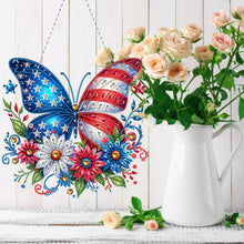 Load image into Gallery viewer, Double Sided Acrylic Flower Butterfly Diamond Painting Decor Diamond Art Pendant